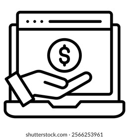 Earnings Icon Element For Design