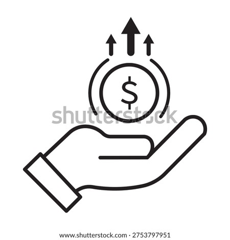 Earnings Icon Glyph Vector Illustration