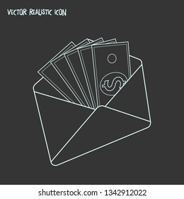 Earnings icon line element. Vector illustration of earnings icon line isolated on clean background for your web mobile app logo design.