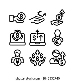 earnings icon or logo isolated sign symbol vector illustration - Collection of high quality black style vector icons
