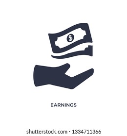 earnings icon. Simple element illustration from human resources concept. earnings editable symbol design on white background. Can be use for web and mobile.