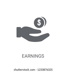 Earnings icon. Trendy Earnings logo concept on white background from Human Resources collection