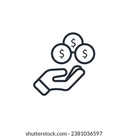 icono de ganancias. vector.Curso editable.Signo de estilo lineal para uso de diseño web,logotipo.Ilustración de símbolo.