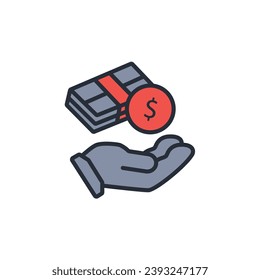earnings icon. vector.Editable stroke.linear style sign for use web design,logo.Symbol illustration.
