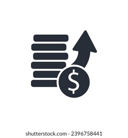 earnings icon. vector.Editable stroke.linear style sign for use web design,logo.Symbol illustration.