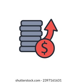 icono de ganancias. vector.Curso editable.Signo de estilo lineal para uso de diseño web,logotipo.Ilustración de símbolo.