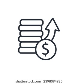 earnings icon. vector.Editable stroke.linear style sign for use web design,logo.Symbol illustration.