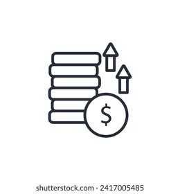 earnings icon. vector.Editable stroke.linear style sign for use web design,logo.Symbol illustration.