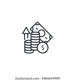 earnings icon. vector.Editable stroke.linear style sign for use web design,logo.Symbol illustration.
