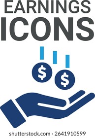 Earnings Icons: A dynamic collection of icons designed to enhance branding, promotions, and customer engagement, perfect for marketing materials and business applications.