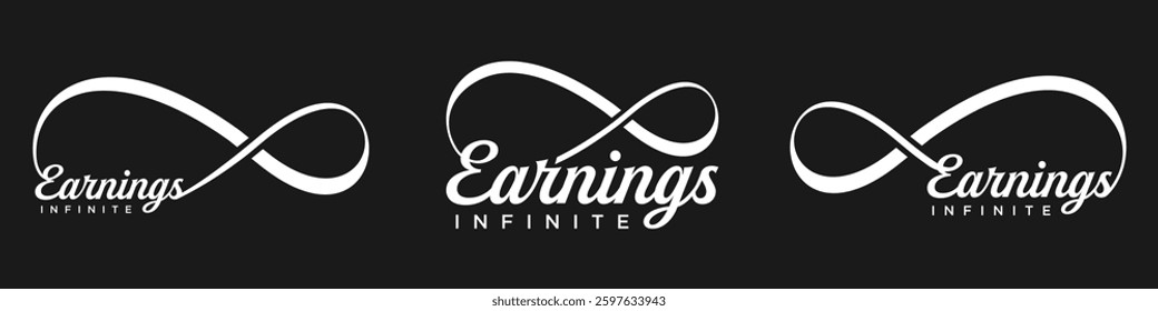 earnings Infinity logo design, wordmark earnings with Infinity icon combination, vector illustration