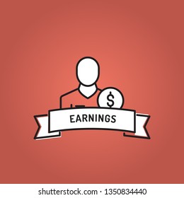 EARNINGS LINE ICON SET