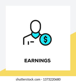EARNINGS LINE ICON SET