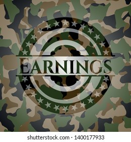 Earnings on camo texture. Vector Illustration. Detailed.