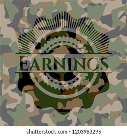 Earnings on camouflage pattern