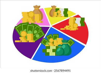 Earnings per share. Vector simple color flat illustration.