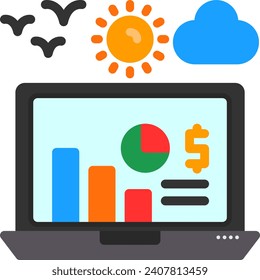 Earnings report Flat Vector Icon Design