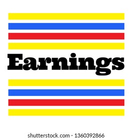 EARNINGS stamp on white