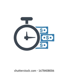 Earnings, time icon (vector illustration)