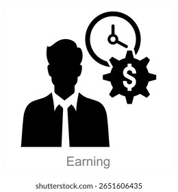Earnings vector icon concept design