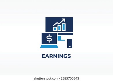 Earnings vector, icon or logo sign isolated symbol illustration