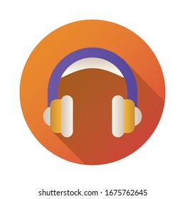 diseño de ilustración vectorial de estilo de bloque de audio auriculares