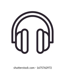 earphone audio line style icon vector illustration design