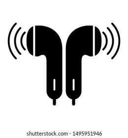 Earphone bluetooth icon design. Earphone icon in modern flat style design. Vector illustration.