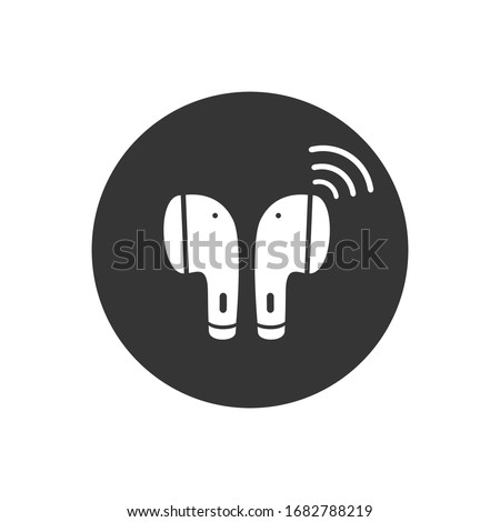 Earphone bluetooth icon design. Earphone icon in modern flat style design. Vector illustration