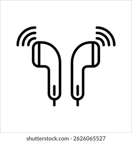 Bluetooth-Symbol des Kopfhörers. Symbol einzeln auf weißem Hintergrund. Vektorgrafik. farblich bearbeitbar.