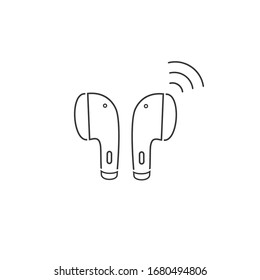 Earphone bluetooth line icon design. Earphone icon in modern flat style design. Vector illustration