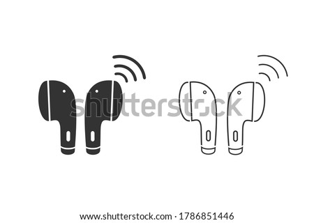 Earphone bluetooth line icon set design. Earphone icon in modern flat style design. Vector illustration