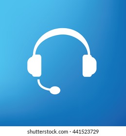 Earphone design on blue background,vector