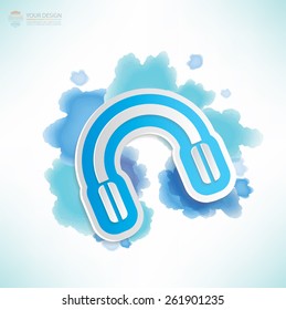 Earphone design,water colour design,clean vector