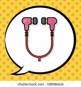 earphone doodle, speech bubble