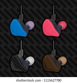 Earphone in ear custom Vector illustration 