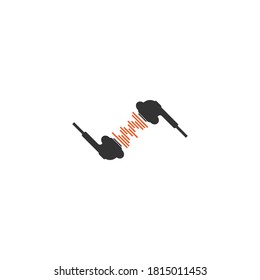 Earphone, earbuds icon flat design vector