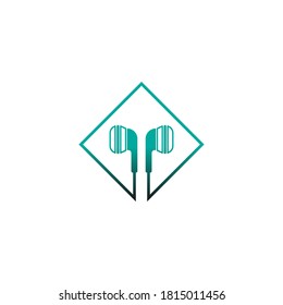 Earphone, icono de auriculares, vector de diseño plano