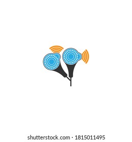 Earphone, earbuds icon flat design vector