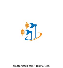 Earphone, icono de auriculares, vector de diseño plano