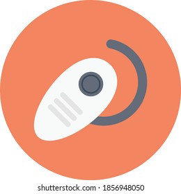 earphone flat circle without  shadow icon