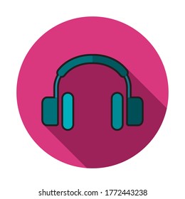 Earphone Flat Icon Design Vector Illustration