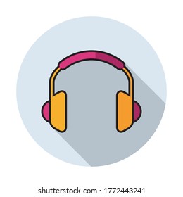 Earphone Flat Icon Design Vector Illustration