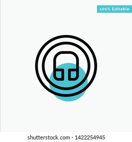 Earphone, Headphone, Basic, Ui turquoise highlight circle point Vector icon
