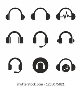 Earphone, Headphone Icon set. Vector