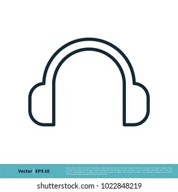 Earphone, Headset, Headphone Icon Vector Logo Template Illustration Design. Vector EPS 10.