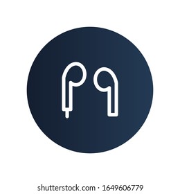 Earphone-Symbol auf kreisförmigem Hintergrund