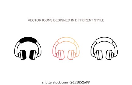 Ohrhörer-Symboldesign auf weißem Hintergrund, Stockgrafik