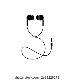 Earphone icon flat style isolated. Vector