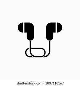 Earphone Icon. Hearing Equipment Symbol - Vector.